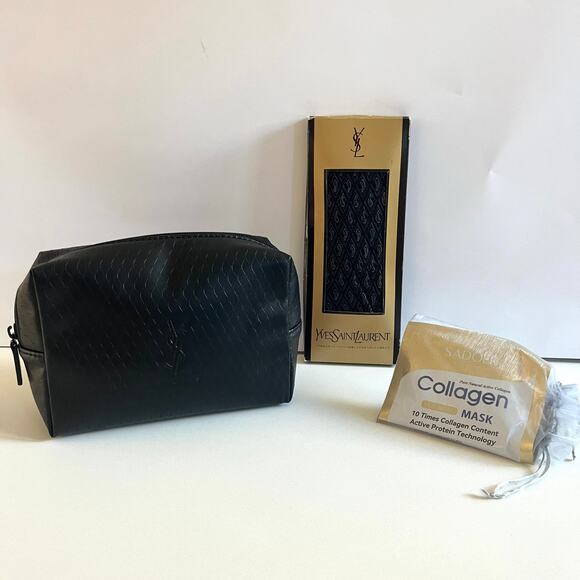 YSL YVES SAINT LAURENT Cosmetic Case, Travel, Makeup or Toiletry, UNISEX + Socks - Picture 5 of 15